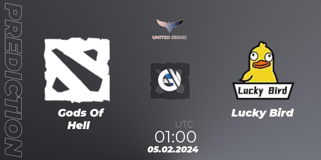 Gods Of Hell vs Lucky Bird: Match Prediction. 05.02.2024 at 01:00, Dota 2, United Series 1