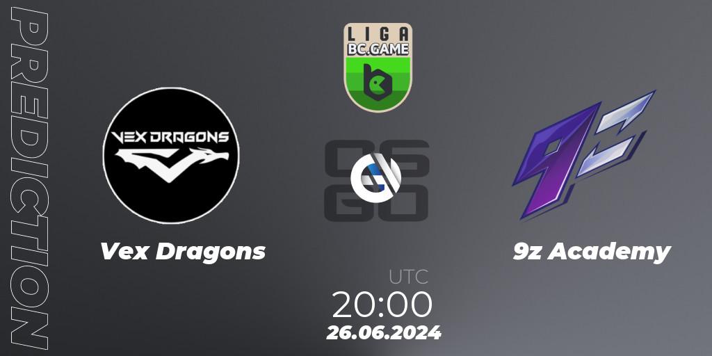 Vex Dragons vs 9z Academy: Match Prediction. 26.06.2024 at 20:00, Counter-Strike (CS2), Dust2 Brasil Liga Season 3: Division 2