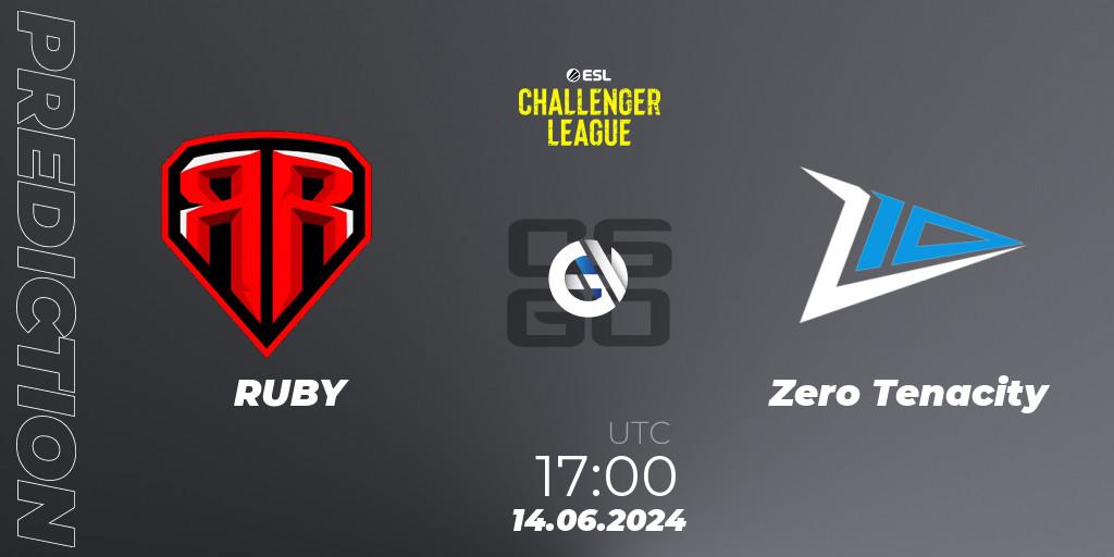 RUBY vs Zero Tenacity: Match Prediction. 14.06.2024 at 17:00, Counter-Strike (CS2), ESL Challenger League Season 47 Relegation: Europe