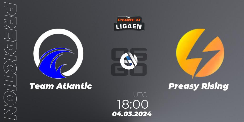 Team Atlantic vs Preasy Rising: Match Prediction. 06.03.2024 at 18:00, Counter-Strike (CS2), Dust2.dk Ligaen Season 25