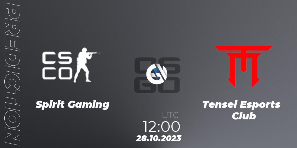 Spirit Gaming vs Tensei Esports Club: Match Prediction. 28.10.2023 at 12:00, Counter-Strike (CS2), TippmixPro Masters Fall 2023