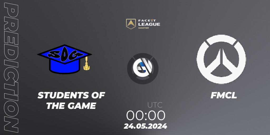 STUDENTS OF THE GAME vs FMCL: Match Prediction. 24.05.2024 at 02:00, Overwatch, FACEIT League Season 1 - NA Master Road to EWC