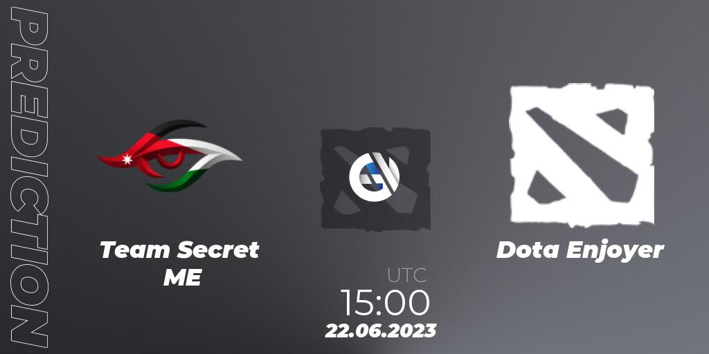 Team Secret ME vs Dota Enjoyer: Match Prediction. 22.06.2023 at 15:00, Dota 2, Riyadh Masters 2023 MENA Qualifier