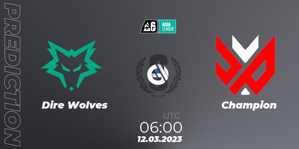 Dire Wolves vs Champion: Match Prediction. 12.03.23, Rainbow Six, SEA League 2023 - Stage 1