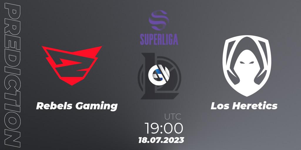 Rebels Gaming vs Los Heretics: Match Prediction. 18.07.23, LoL, Superliga Summer 2023 - Group Stage