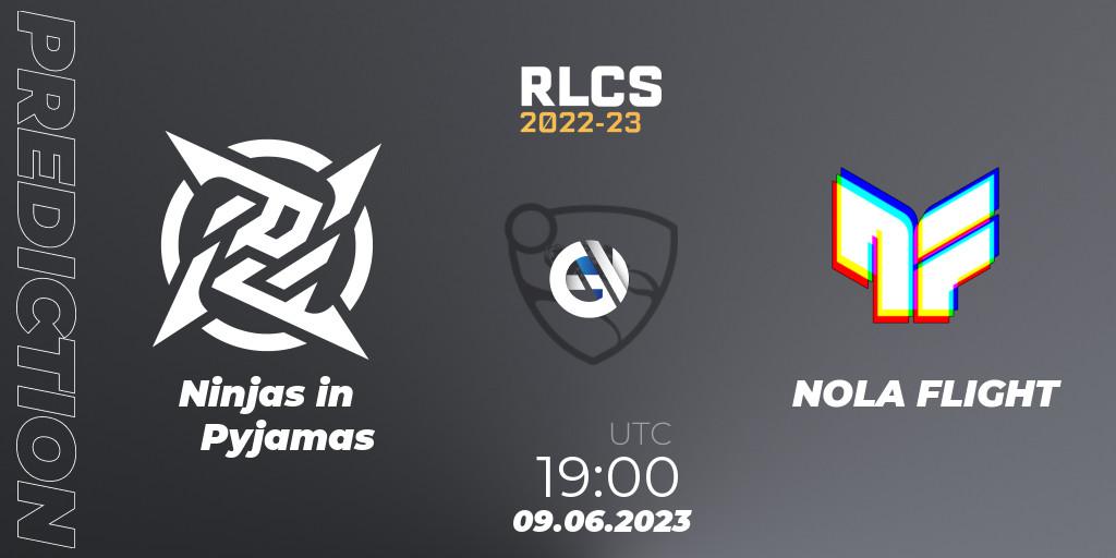 Ninjas in Pyjamas vs NOLA FLIGHT: Match Prediction. 09.06.2023 at 19:00, Rocket League, RLCS 2022-23 - Spring: South America Regional 3 - Spring Invitational