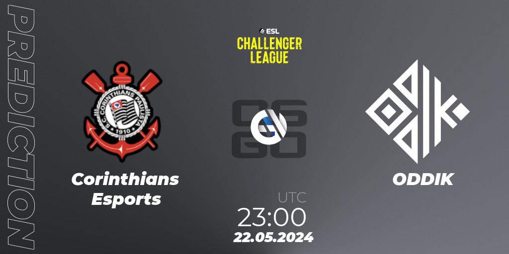 Corinthians Esports vs ODDIK: Match Prediction. 22.05.2024 at 23:00, Counter-Strike (CS2), ESL Challenger League Season 47: South America