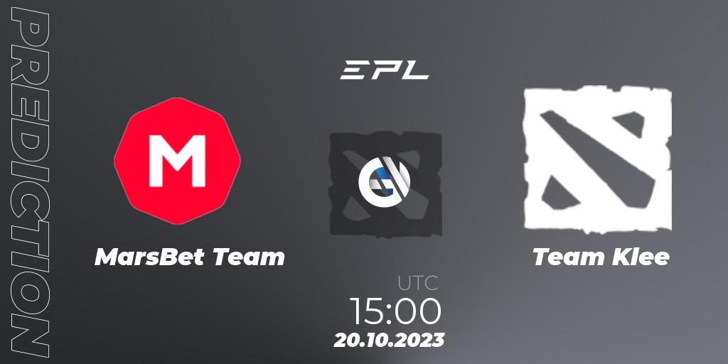 MarsBet Team vs Team Klee: Match Prediction. 20.10.2023 at 15:00, Dota 2, European Pro League Season 13