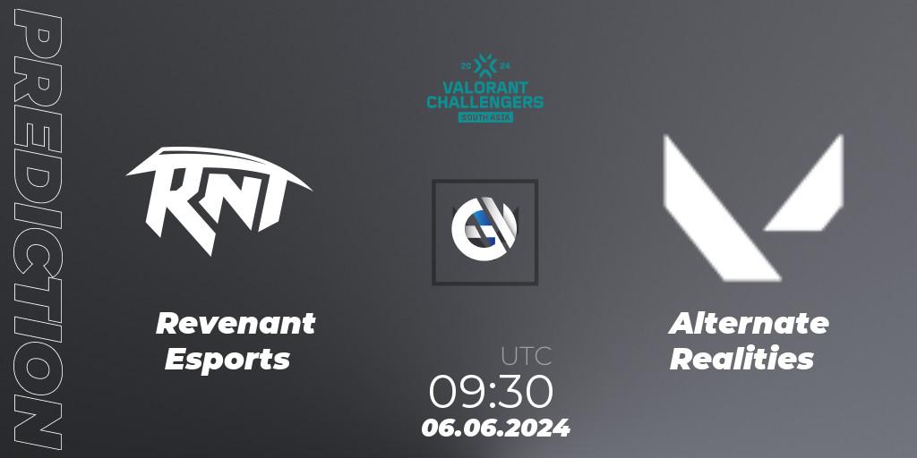 Revenant Esports vs Alternate Realities: Match Prediction. 06.06.2024 at 09:30, VALORANT, VALORANT Challengers 2024: South Asia - Split 2