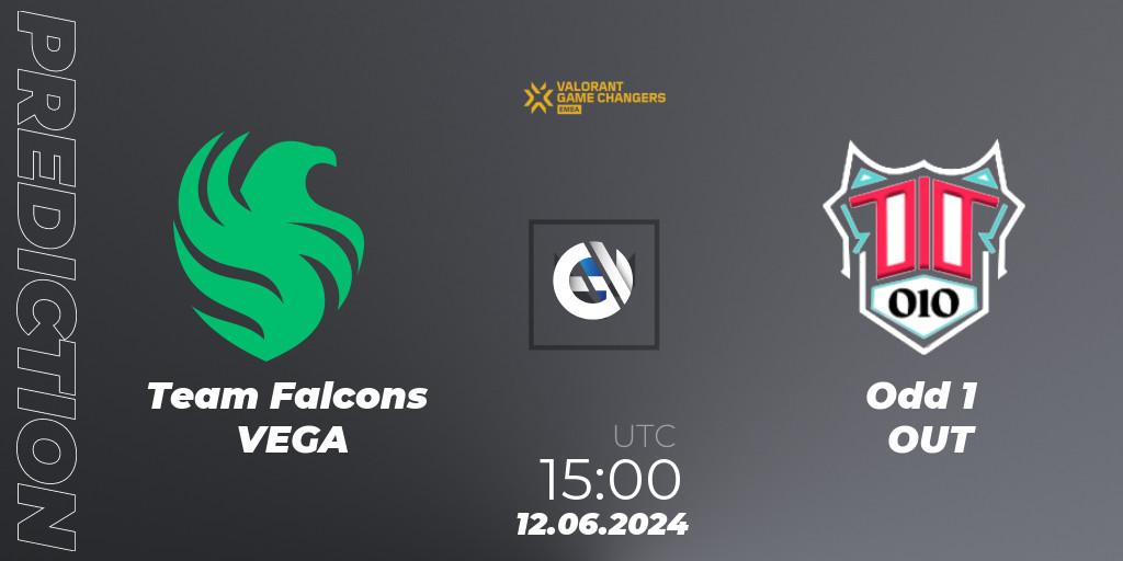 Team Falcons VEGA vs Odd 1 OUT: Match Prediction. 12.06.2024 at 15:00, VALORANT, VCT 2024: Game Changers EMEA Stage 2