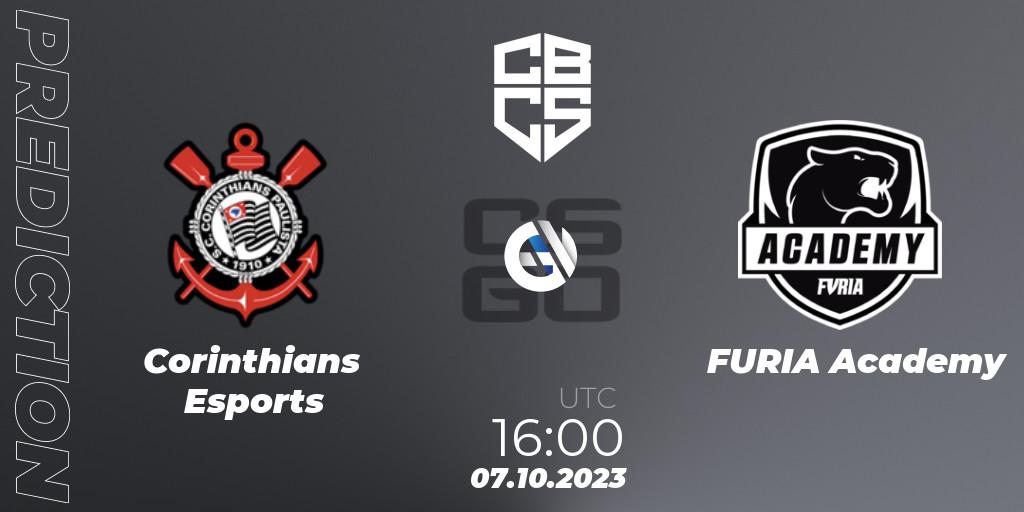 Corinthians Esports vs FURIA Academy: Match Prediction. 07.10.23, CS2 (CS:GO), CBCS 2023 Season 3: Open Qualifier #1