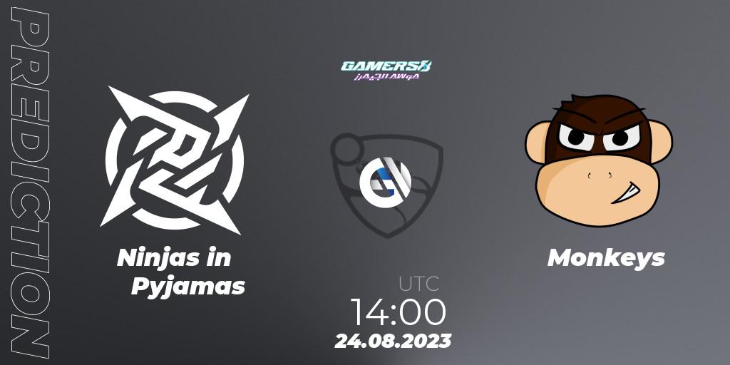 Ninjas in Pyjamas vs Monkeys: Match Prediction. 24.08.2023 at 14:00, Rocket League, Gamers8 2023