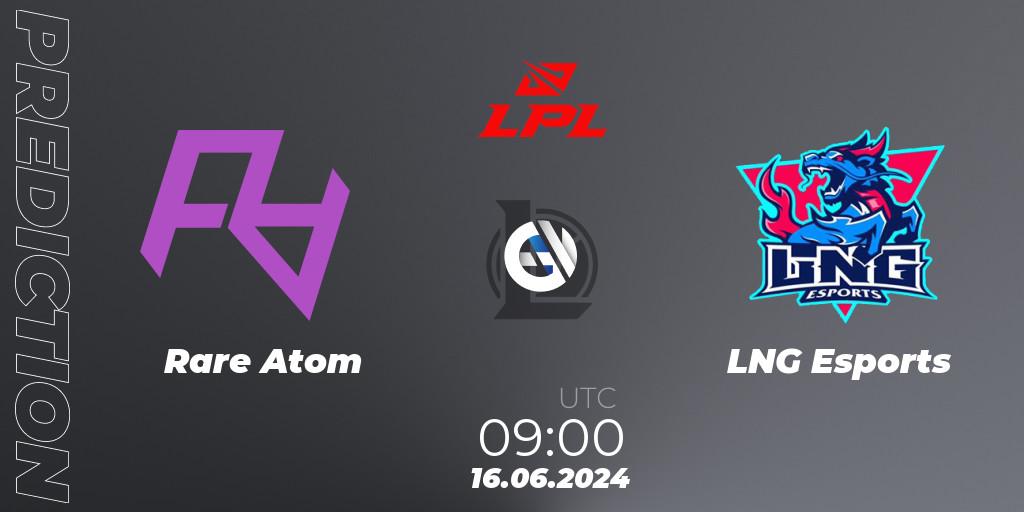 Rare Atom vs LNG Esports: Match Prediction. 16.06.2024 at 09:00, LoL, LPL 2024 Summer - Group Stage