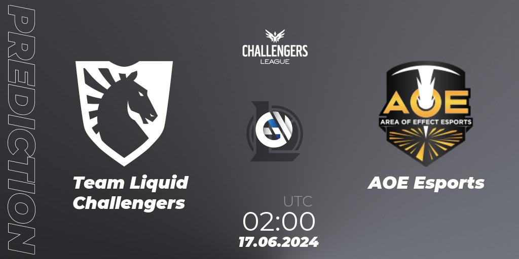Team Liquid Challengers vs AOE Esports: Match Prediction. 17.06.2024 at 02:00, LoL, NACL Summer 2024 - Group Stage