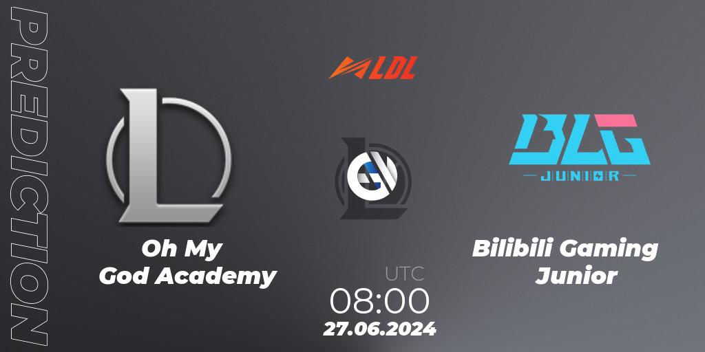 Oh My God Academy vs Bilibili Gaming Junior: Match Prediction. 27.06.2024 at 08:00, LoL, LDL 2024 - Stage 3