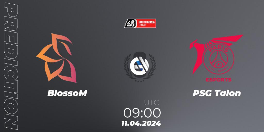 BlossoM vs PSG Talon: Match Prediction. 11.04.2024 at 09:00, Rainbow Six, South Korea League 2024 - Stage 1