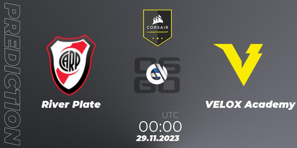 River Plate vs VELOX Academy: Match Prediction. 29.11.2023 at 01:30, Counter-Strike (CS2), Corsair Championship 2023