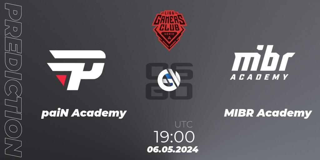 paiN Academy vs MIBR Academy: Match Prediction. 06.05.2024 at 19:00, Counter-Strike (CS2), Gamers Club Liga Série A: April 2024