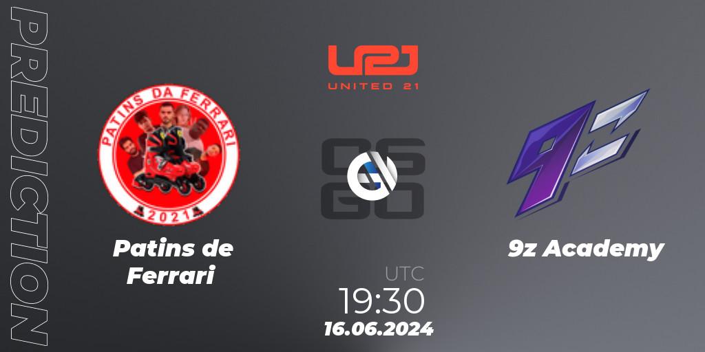 Patins de Ferrari vs 9z Academy: Match Prediction. 16.06.2024 at 19:30, Counter-Strike (CS2), United21 South America Season 1
