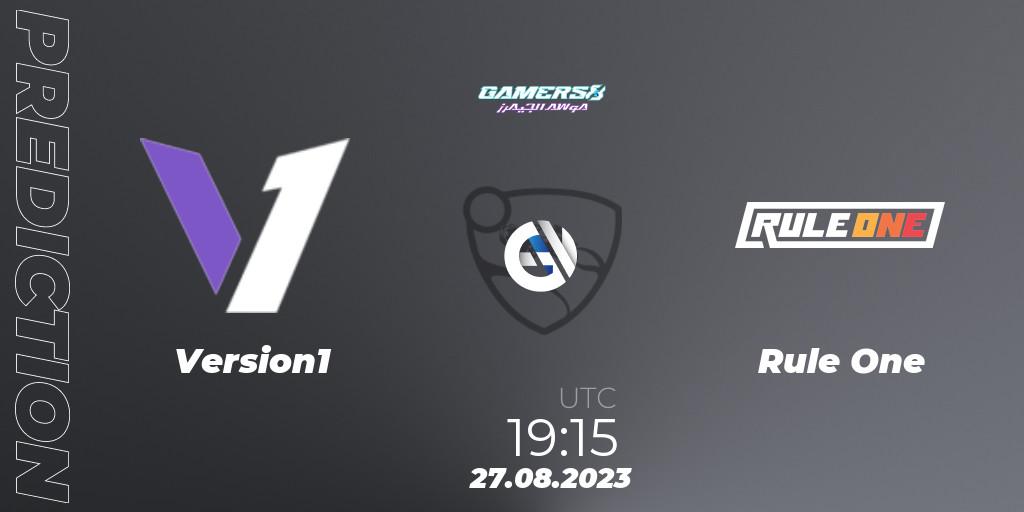 Version1 vs Rule One: Match Prediction. 27.08.2023 at 19:30, Rocket League, Gamers8 2023