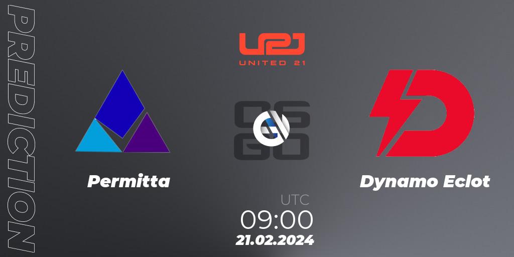 Permitta vs Dynamo Eclot: Match Prediction. 21.02.2024 at 09:00, Counter-Strike (CS2), United21 Season 11