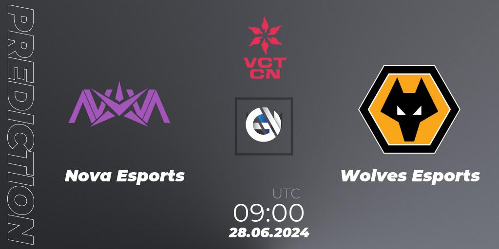 Nova Esports vs Wolves Esports: Match Prediction. 28.06.2024 at 09:00, VALORANT, VALORANT Champions Tour China 2024: Stage 2 - Group Stage