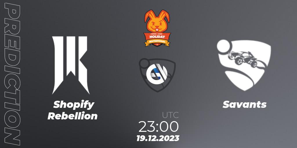 Shopify Rebellion vs Savants: Match Prediction. 19.12.2023 at 23:00, Rocket League, OXG Holiday Invitational