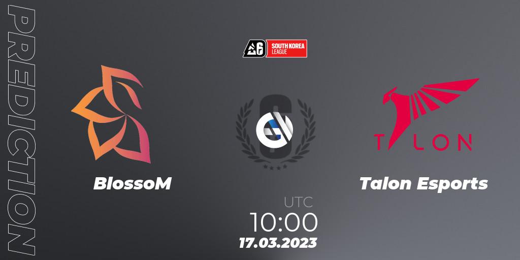BlossoM vs Talon Esports: Match Prediction. 17.03.2023 at 10:00, Rainbow Six, South Korea League 2023 - Stage 1