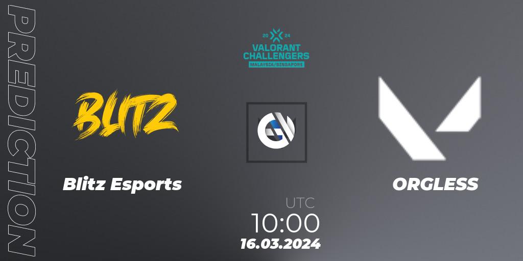 Blitz Esports vs ORGLESS: Match Prediction. 16.03.2024 at 10:00, VALORANT, VALORANT Challengers Malaysia & Singapore 2024: Split 1