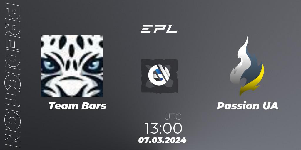 Team Bars vs Passion UA: Match Prediction. 07.03.2024 at 13:00, Dota 2, European Pro League Season 17: Division 2