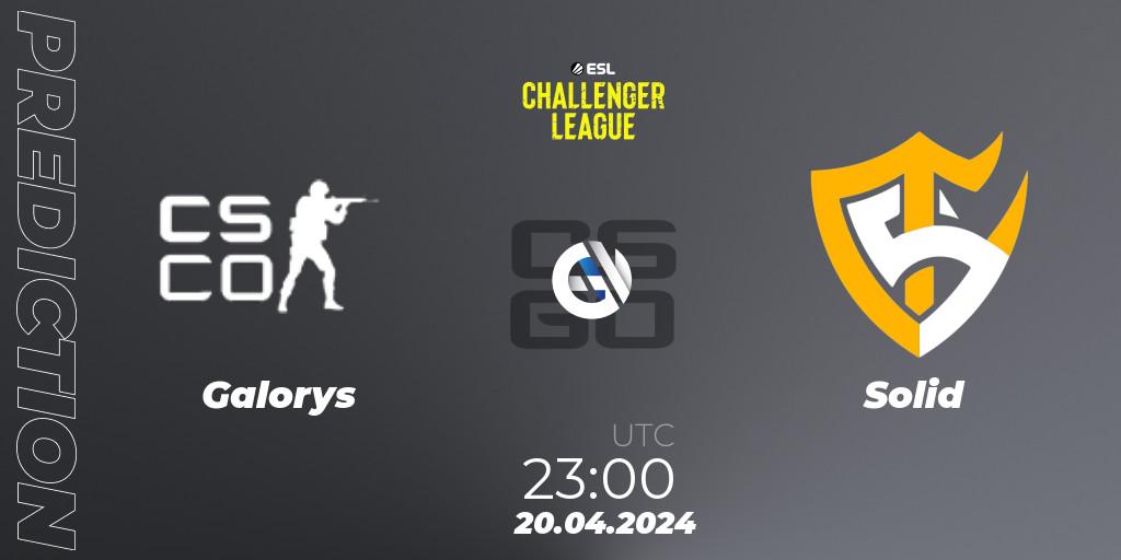 Galorys vs Solid: Match Prediction. 20.04.2024 at 23:00, Counter-Strike (CS2), ESL Challenger League Season 47: South America