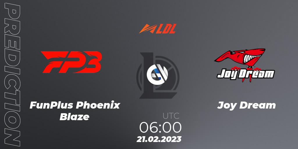 FunPlus Phoenix Blaze vs Joy Dream: Match Prediction. 21.02.23, LoL, LDL 2023 - Regular Season