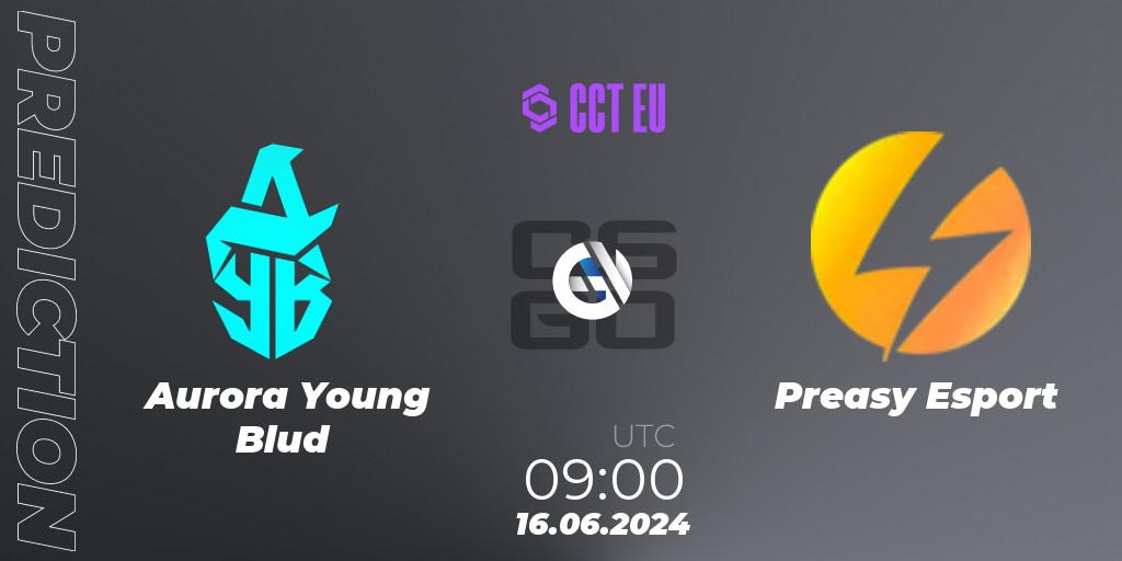 Aurora Young Blud vs Preasy Esport: Match Prediction. 16.06.2024 at 09:00, Counter-Strike (CS2), CCT Season 2 European Series #6 Play-In