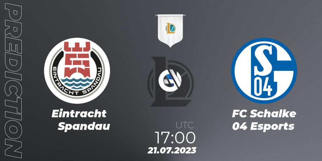 Eintracht Spandau vs FC Schalke 04 Esports: Match Prediction. 21.07.23, LoL, Prime League Summer 2023 - Group Stage