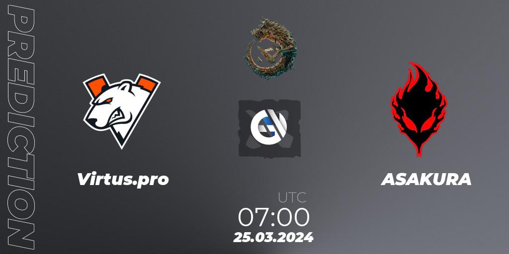 Virtus.pro vs ASAKURA: Match Prediction. 25.03.24, Dota 2, PGL Wallachia Season 1: Eastern Europe Closed Qualifier