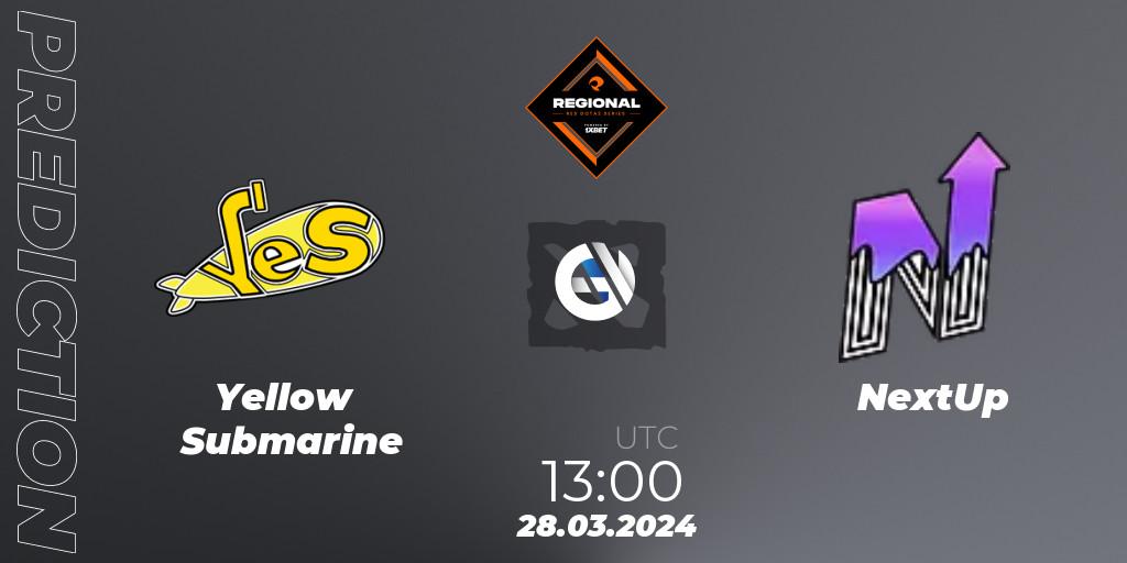 Yellow Submarine vs NextUp: Match Prediction. 28.03.24, Dota 2, RES Regional Series: EU #1