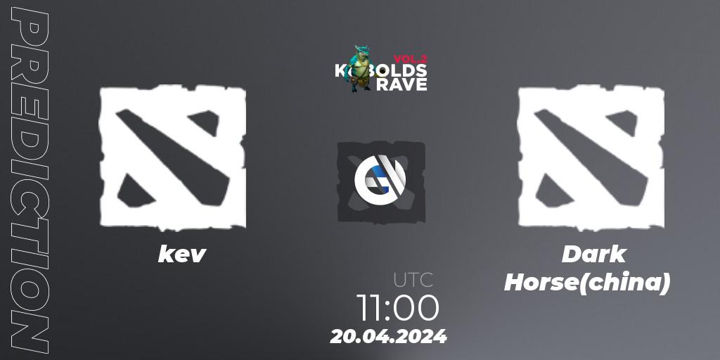 kev vs Dark Horse(china): Match Prediction. 23.04.2024 at 09:00, Dota 2, Cringe Station Kobolds Rave 2