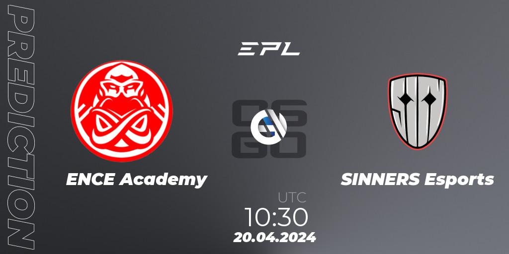 ENCE Academy vs SINNERS Esports: Match Prediction. 20.04.24, CS2 (CS:GO), European Pro League Season 15