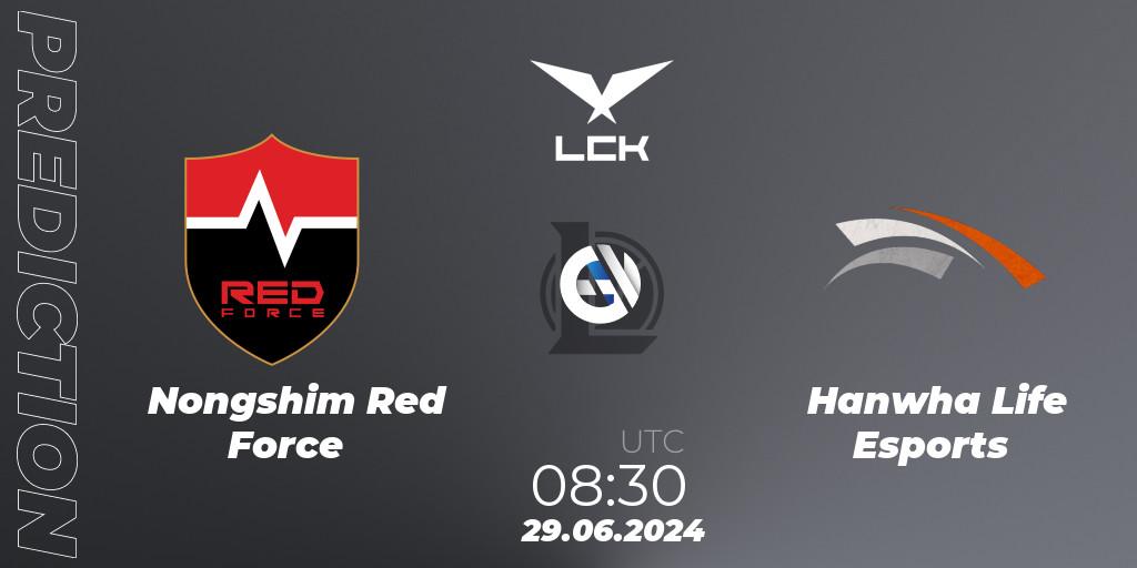Nongshim Red Force vs Hanwha Life Esports: Match Prediction. 29.06.2024 at 08:30, LoL, LCK Summer 2024 Group Stage