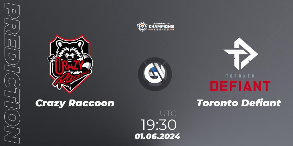 Crazy Raccoon vs Toronto Defiant: Match Prediction. 01.06.2024 at 19:30, Overwatch, Overwatch Champions Series 2024 Major