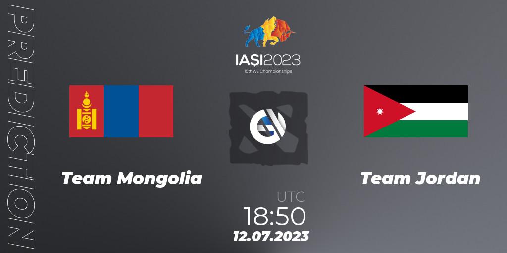 Team Mongolia vs Team Jordan: Match Prediction. 12.07.2023 at 18:50, Dota 2, Gamers8 IESF Asian Championship 2023