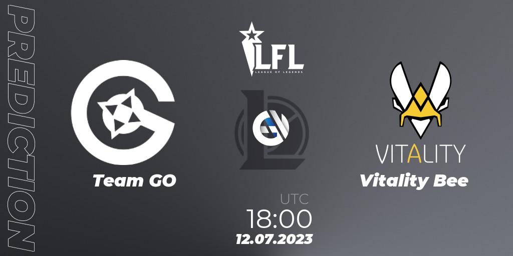 Team GO vs Vitality Bee: Match Prediction. 12.07.23, LoL, LFL Summer 2023 - Group Stage
