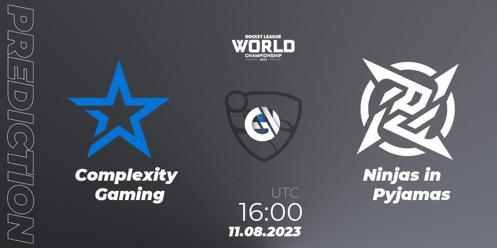 Complexity Gaming vs Ninjas in Pyjamas: Match Prediction. 11.08.2023 at 15:00, Rocket League, Rocket League Championship Series 2022-23 - World Championship Group Stage