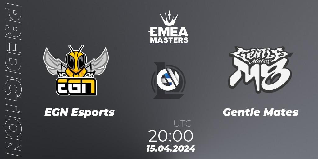EGN Esports vs Gentle Mates: Match Prediction. 15.04.24, LoL, EMEA Masters Spring 2024 - Play-In