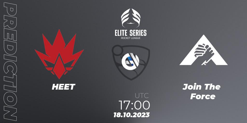 HEET vs Join The Force: Match Prediction. 18.10.2023 at 17:00, Rocket League, Elite Series Fall 2023