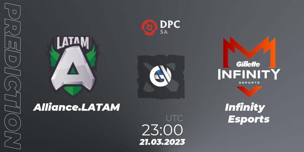 Alliance.LATAM vs Infinity Esports: Match Prediction. 21.03.23, Dota 2, DPC 2023 Tour 2: SA Division I (Upper)