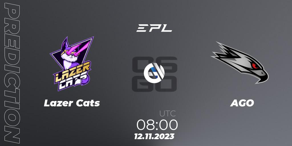 Lazer Cats vs AGO: Match Prediction. 12.11.2023 at 09:00, Counter-Strike (CS2), European Pro League Season 12: Division 2