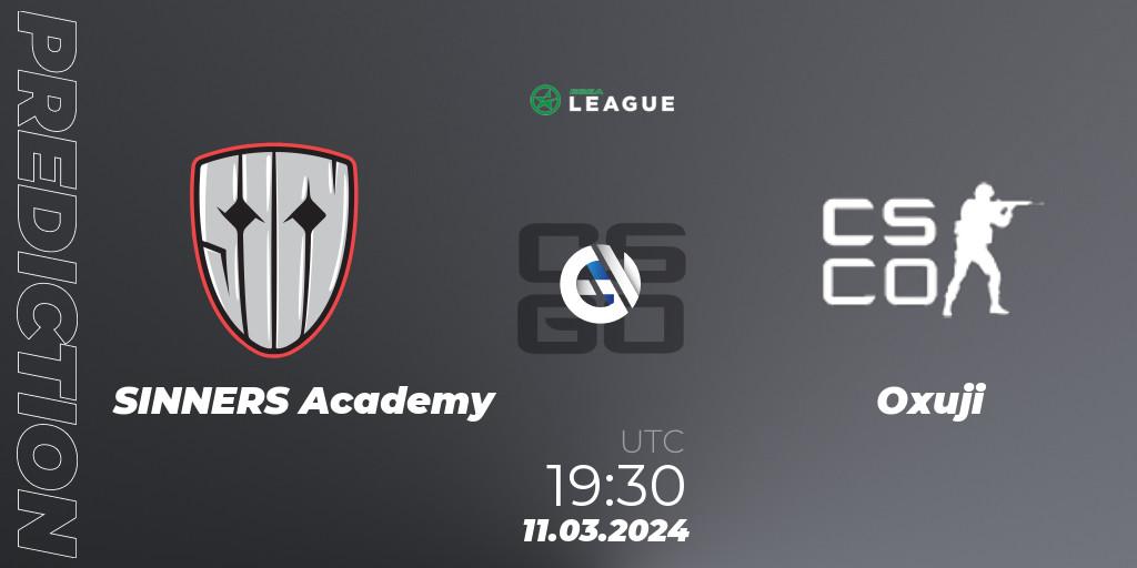SINNERS Academy vs Oxuji: Match Prediction. 11.03.2024 at 19:30, Counter-Strike (CS2), ESEA Season 48: Main Division - Europe