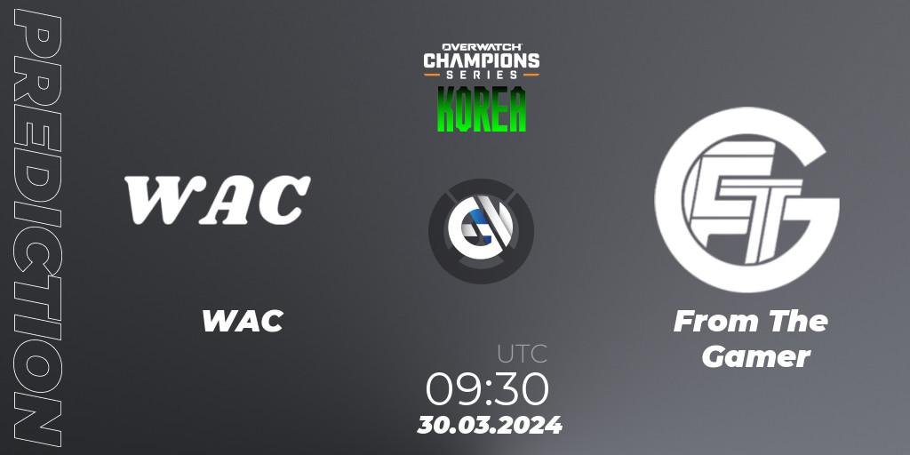WAC vs From The Gamer: Match Prediction. 30.03.2024 at 09:30, Overwatch, Overwatch Champions Series 2024 - Stage 1 Korea
