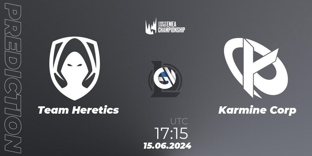 Team Heretics vs Karmine Corp: Match Prediction. 15.06.2024 at 17:15, LoL, LEC Summer 2024 - Regular Season